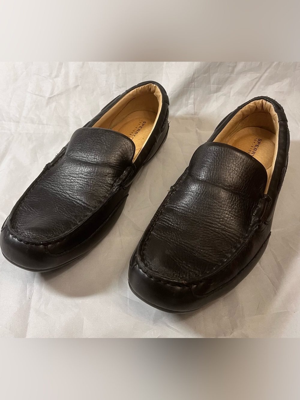 Sperry Black Leather Men's Slip-On Loafers Driving Shoes